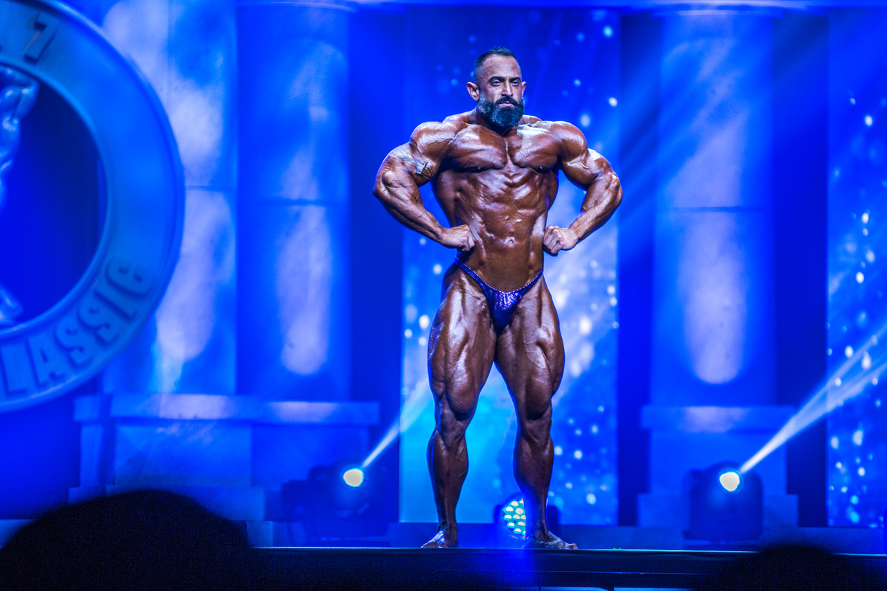 Body builder standing on the stage